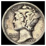 1921-D Silver Mercury Dime NEARLY UNCIRCULATED