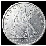 1854-O Arrows Seated Liberty Silver Half Dollar NE