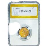 1868 Indian Head Cent PGA MS63 RD