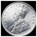 1919 British-India Silver One Rupee CHOICE BU