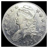 1824 Silver Capped Bust Half Dollar CHOICE AU
