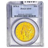 1870-S $20 Gold Double Eagle PCGS XF45