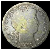 1892 Silver Barber Half Dollar NICELY  CIRCULATED