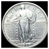 1917 Type 1 Standing Liberty Quarter CLOSELY UNCIR