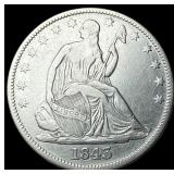 1843 Seated Liberty Half Dollar NEARLY UNCIRCULATE