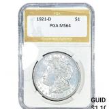 1921-D Morgan Silver Dollar PGA MS64