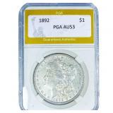 1892 Morgan Silver Dollar PGA AU53