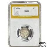 1934 Buffalo Nickel PGA MS63