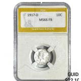 1917-D Mercury Silver Dime PGA MS66 FB