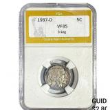 1937-D Buffalo Nickel PGA VF35 3-Leg