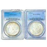 [2 Coins] 1878-S Morgan Silver Dollar PCGS MS62-63