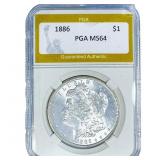 1886 Morgan Silver Dollar PGA MS64