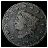 1822 Coronet Head Large Cent NICELY  CIRCULATED