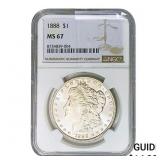 1888 Morgan Silver Dollar NGC MS67
