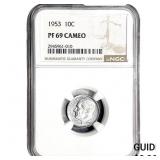 1953 Roosevelt Dime NGC PF69 CAMEO