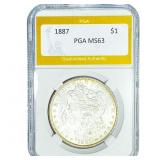 1887 Morgan Silver Dollar PGA MS63