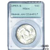 1953-S Franklin Half Dollar PCGS MS64