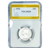 1932 Washington Silver Quarter PGA MS64