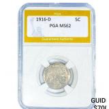 1916-D Buffalo Nickel PGA MS62