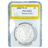 1880/79-CC Rev 78 Morgan Silver Dollar PGA MS62