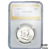 1952-S Franklin Half Dollar PGA MS66