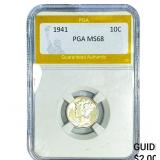 1941 Mercury Silver Dime PGA MS68