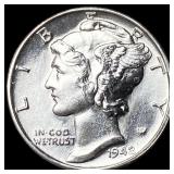 1942 Silver Mercury Dime CHOICE BU
