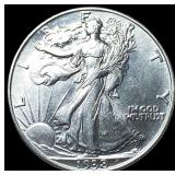 1938-D Silver Walking Liberty Half Dollar UNCIRCUL