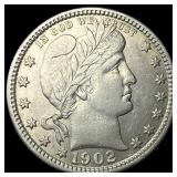 1902 Barber Silver Quarter UNCIRCULATED