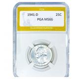 1941-D Washington Silver Quarter PGA MS66