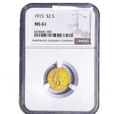 1915 $2.50 Gold Quarter Eagle NGC MS61