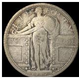 1917-D Type 1 Standing Liberty Quarter NEARLY UNCI