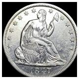 1847 Silver Half Dollar (Seated Liberty) CLOSELY U