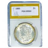 1885 Morgan Silver Dollar PGA MS64