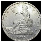 1877 Silver Trade Dollar NEARLY UNCIRCULATED