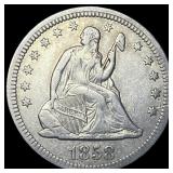 1858 Seated Liberty Quarter NEARLY  UNCIRCULATED