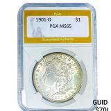 1901-O Morgan Silver Dollar PGA MS65