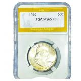 1949 Franklin Half Dollar PGA MS65 FBL