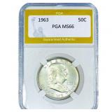 1963 Franklin Half Dollar PGA MS66