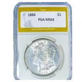 1886 Morgan Silver Dollar PGA MS64
