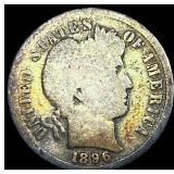 1896-S Silver Barber Dime ABOUT UNCIRCULATED