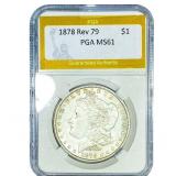 1878 Rev 79 Morgan Silver Dollar PGA MS61