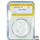 1878 Rev 79 Morgan Silver Dollar PGA MS62