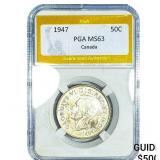 1947 Canada Silver 50 Cents PGA MS63