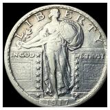 1917 T2 Standing Liberty Quarter CLOSELY UNCIRCUL