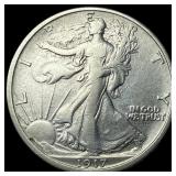 1917 Walking Liberty Half Dollar NEARLY  UNCIRCUL