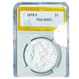 1878-S Morgan Silver Dollar PGA MS63