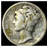1921 Silver Mercury Dime LIGHTLY CIRCULATED