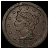 1850 Braided Hair Large Cent ABOUT  UNCIRCULATED