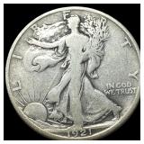 1921-D Silver Walking Liberty Half Dollar LIGHTLY